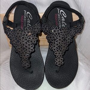 Skechers Black Beaded Sandals